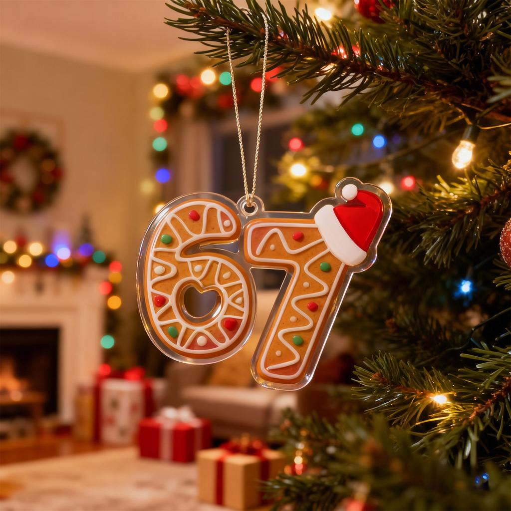 Acrylic Christmas Ornaments, Fun Number Tidbit Ornaments, Pendants