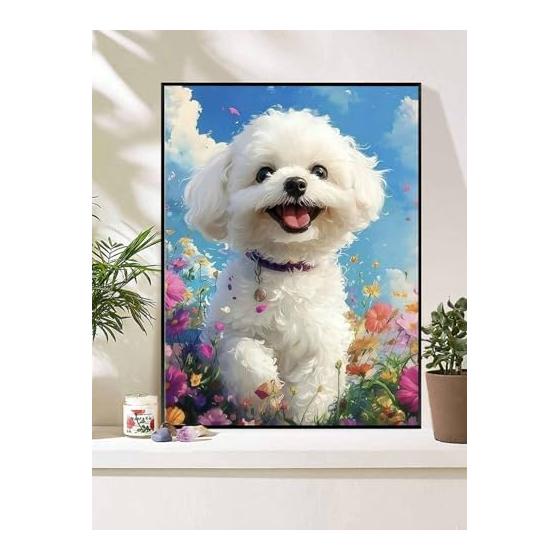 Diamond Art Puppy 30X40cm Bead Art Round Beads Mosaic Art Kit Popular DIY Handmade Craft Present Decoration