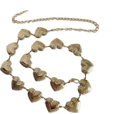 Vintage Damen Hüftgürtel Weiblich Metallisch Herzförmige Kette Gürtel Quaste Taille Kette Gürtel Damen Dekorativer Metall Körper Schmuck