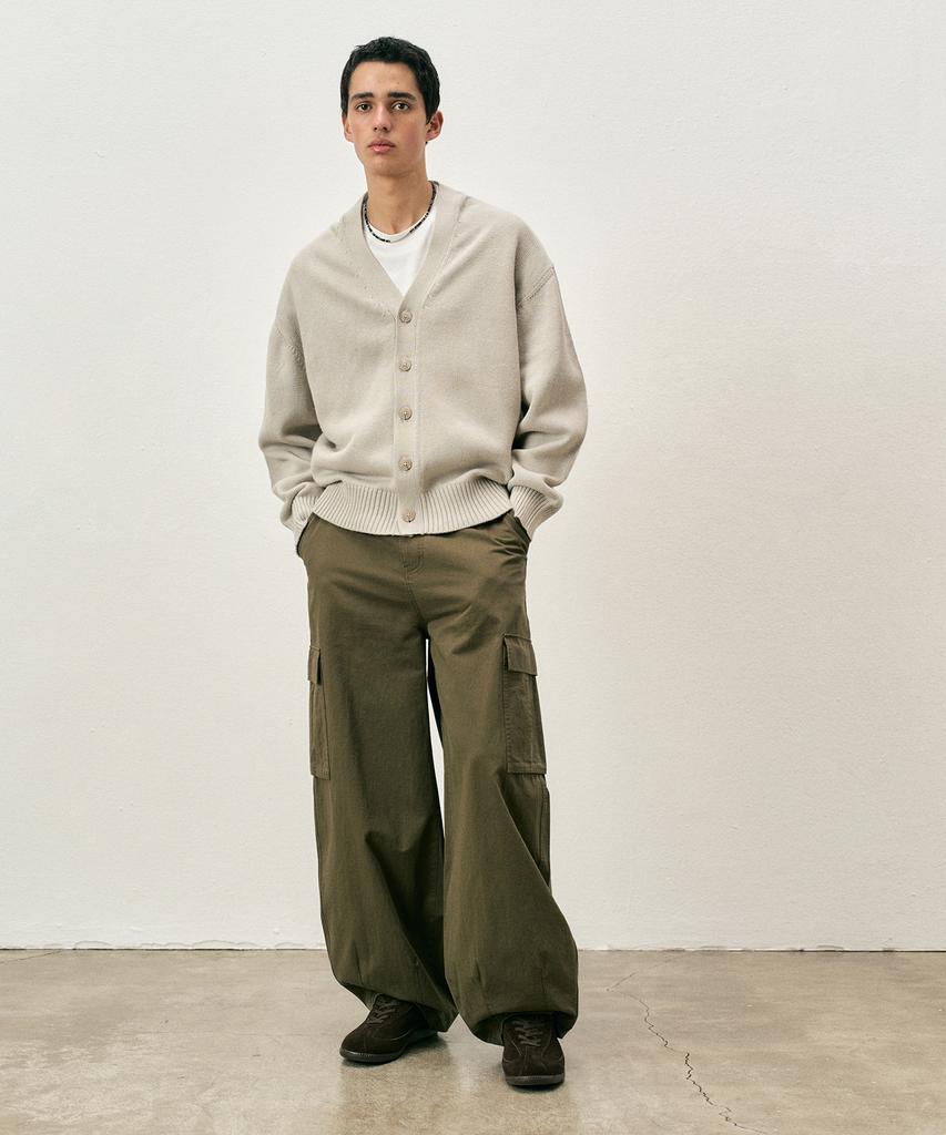 COSTUME O’CLOCK Cotton Washed Balloon Cargo Pants Light Beige Coospt244Lbeige