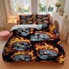 3pcs Bedding Set Flaming Skulls Includes 1 Comforter + 2 Pillowcases, Without Pillow Inserts, Soft Comfortable, Lightweight Breathable136