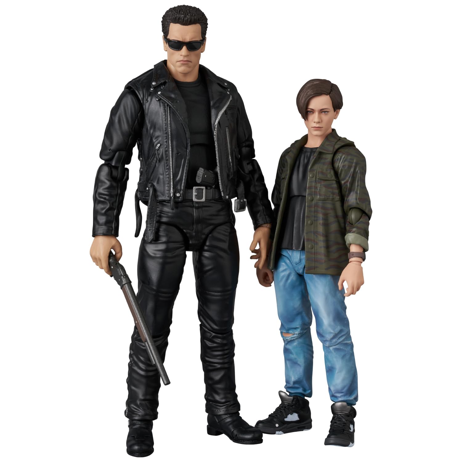 MEDICOM TOY MAFEX Т-800 Терминатор 2 Судный день и Джон Коннор Фигурки Действия Без Масштаба Полностью Подвижные Окрашенные 160 мм/130 мм