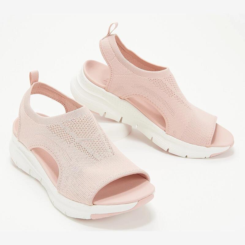 New Sandals Women's Autumn and Summer Mesh Thick-soled Foot Cover Fish Mouth Flying Weaving Casual Sports Large-size Women's Shoes