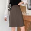Women High Waist Brown  Bodycon Skirt Midi Length Plus Size Slim  A Line Clothes