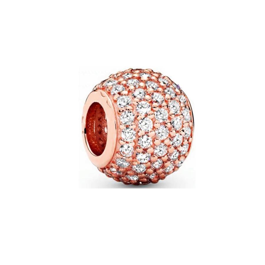 Miniso Sparking Rose Gold Plated Charm Bead Charms Dangle Authentic Compatible With copper Bracelets Necklaces Bead Ideal For Diy Jewellery Women Gift