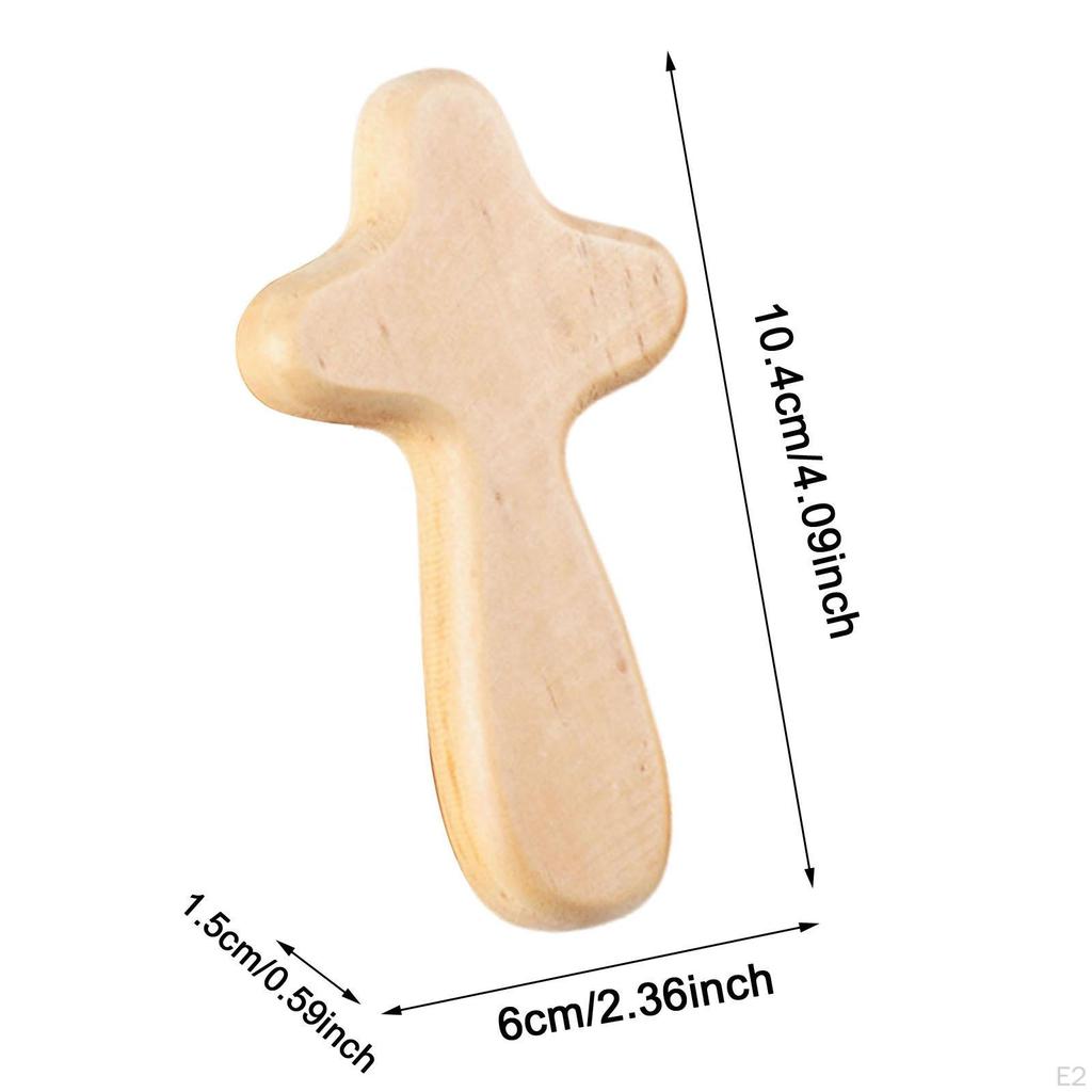 Collectible Wooden Cross Handheld Design Small Religious Item for Living Room Decor