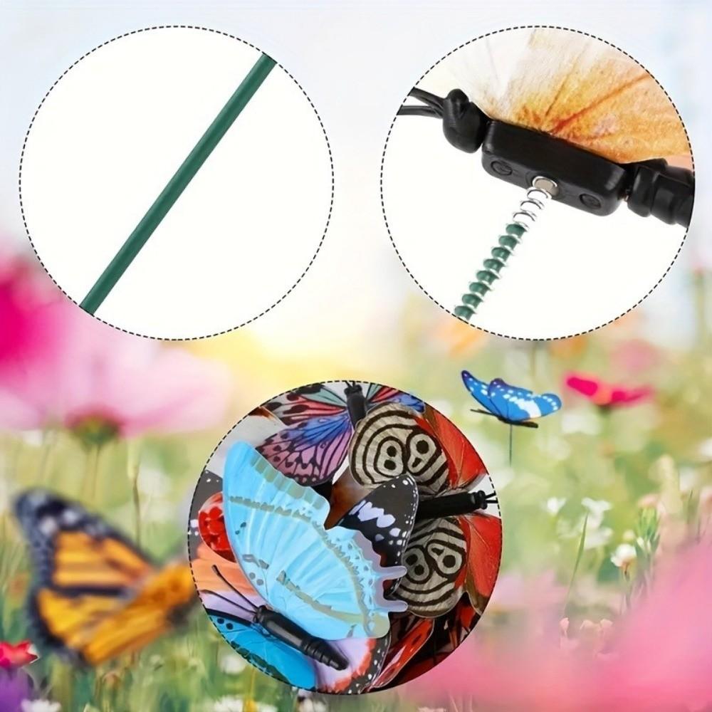 10pcs Sweet Butterfly Decor Ornaments Artificial Butterfly Butterfly Stakes Outdoor Garden