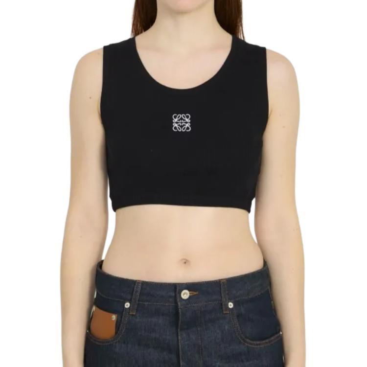 Loewe Tank Tops Women's Black Crew Neck Moderate Other S359Y23X85-1100
