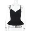 Women Sexy Waist Cincher Boned Strappy Solid Slim Cami Tank Top