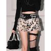 Leopard Print Patchwork Midi Skirt - Women's Spring New Arrival - Low-rise A-line Bodycon Mini Skirt