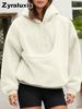 Women's Plush Fleece Hoodie with Loose Fit for Fall Winter Daily Wear