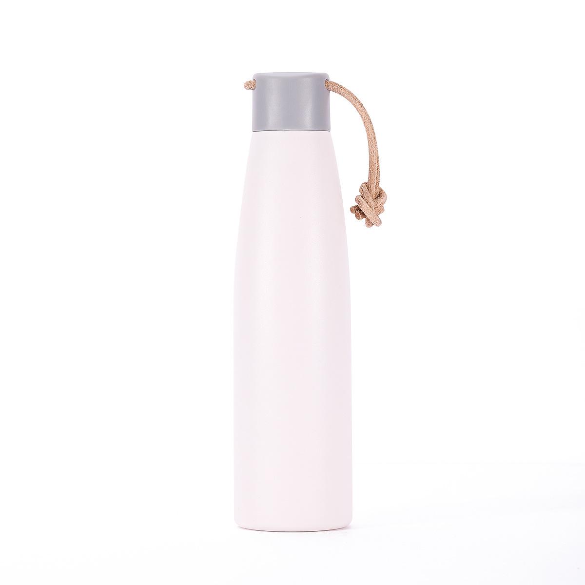 Stainless steel water cup, new Japanese-style portable third-generation Coke bottle with lifting rope, outdoor sports simple thermos cup 500ml