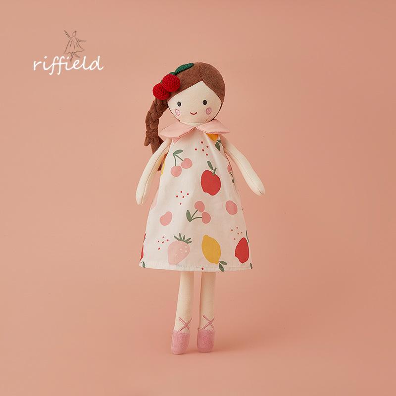 

Pink Fruit Pattern Doll with Interchangeable Skirts - Perfect Holiday Gift for Girls! 35 cm рожевий