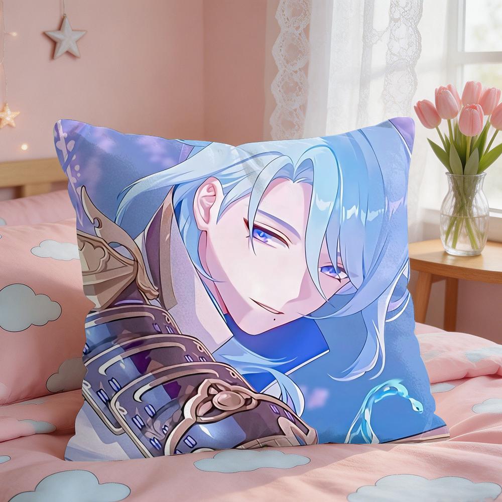 Kamisato Ayato Genshin Impact Cushion Cover Square Short Plush Pillow Case Living Room Sofa Home Decor Funda X