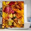 Goldener Herbst Duschvorhang mit Blattdruck Hochwertige Wohnkultur für Badezimmerdekorationen