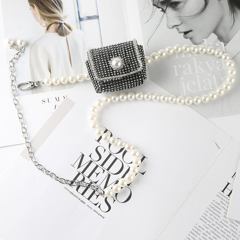 

Аксессуары для жемчужного ремня Xiaoxiang Женский страз Маленькая сумка Украшение Подходящее платье Подвеска на талию Цепочка для сумки Тренд