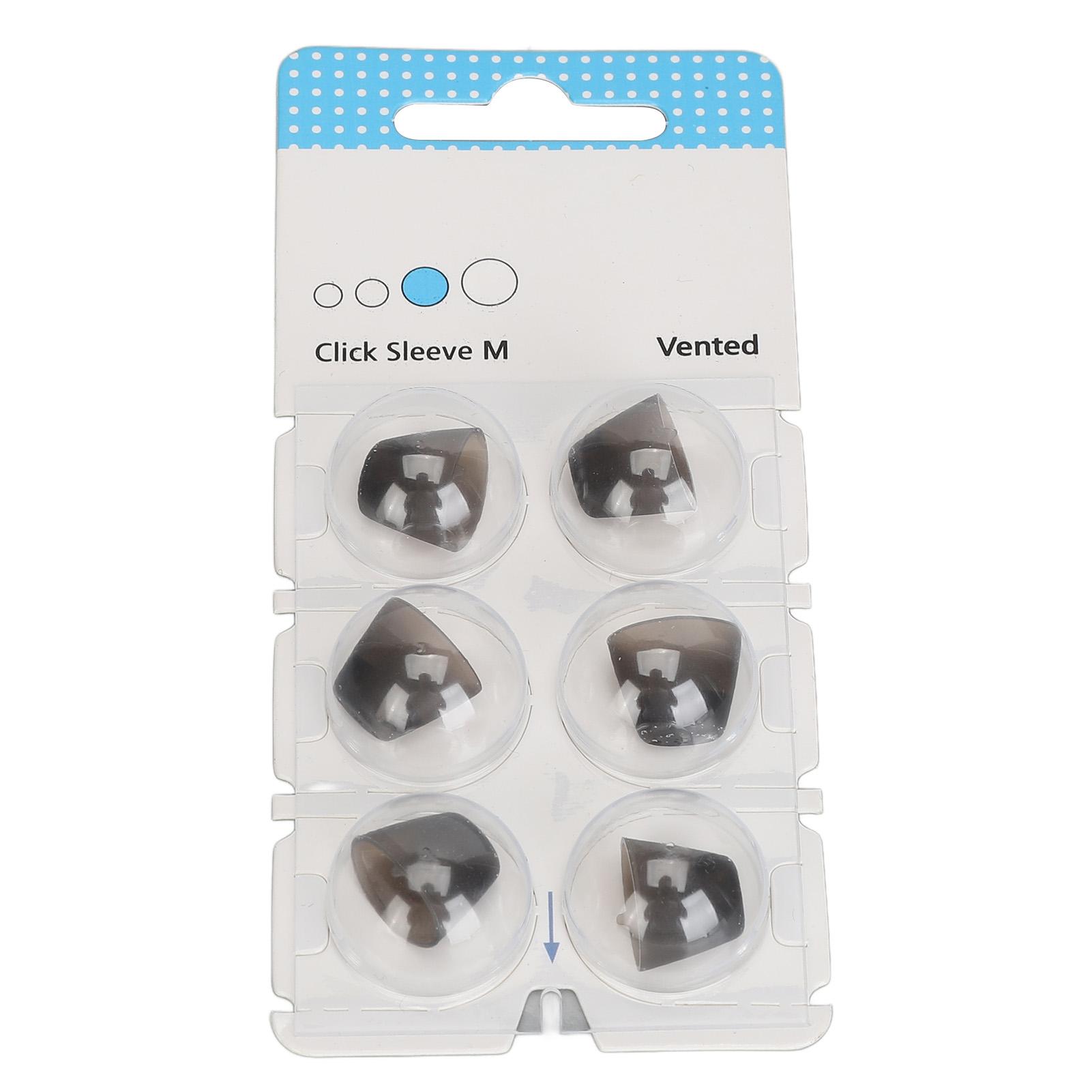 6pcs Silicone Click Sleeve Accessory   Ears Washable Sound Amplifier Click Sleeve Black