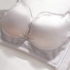 French Bra Women's Satin Underwear Medium Mold Cup Gathering Bra Comfortable Mesh Adjustable Bra Push Up Bra
