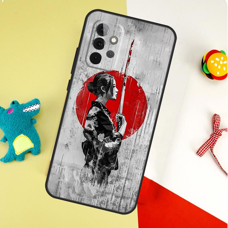 Anime Girl Samurai For Samsung Galaxy A22 A32 A52 A54 A34 A14 A55 A35 A15 A53 A33 A13 A05 A06 A16 Phone Case