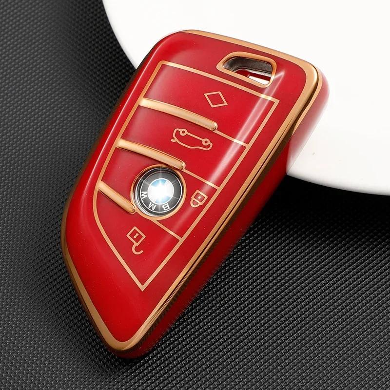 TPU Car Key Case Cover For BMW 1 2 3 5 6 7 8 Series X1 X2 X3 X4 X5 X6 X7 Z4 3 4 Buttons Auto Remote Shell Protect Accessaries