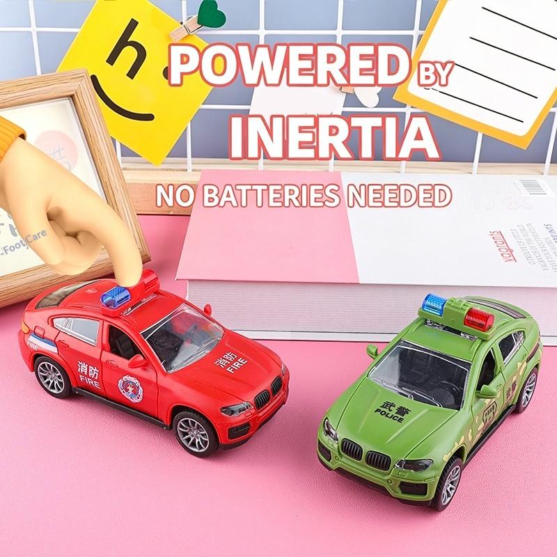 Inertia City Service Police Car Toy Openable Doors Simulation Vehicle No Battery Needed for Kids Casual Play 1 pc random