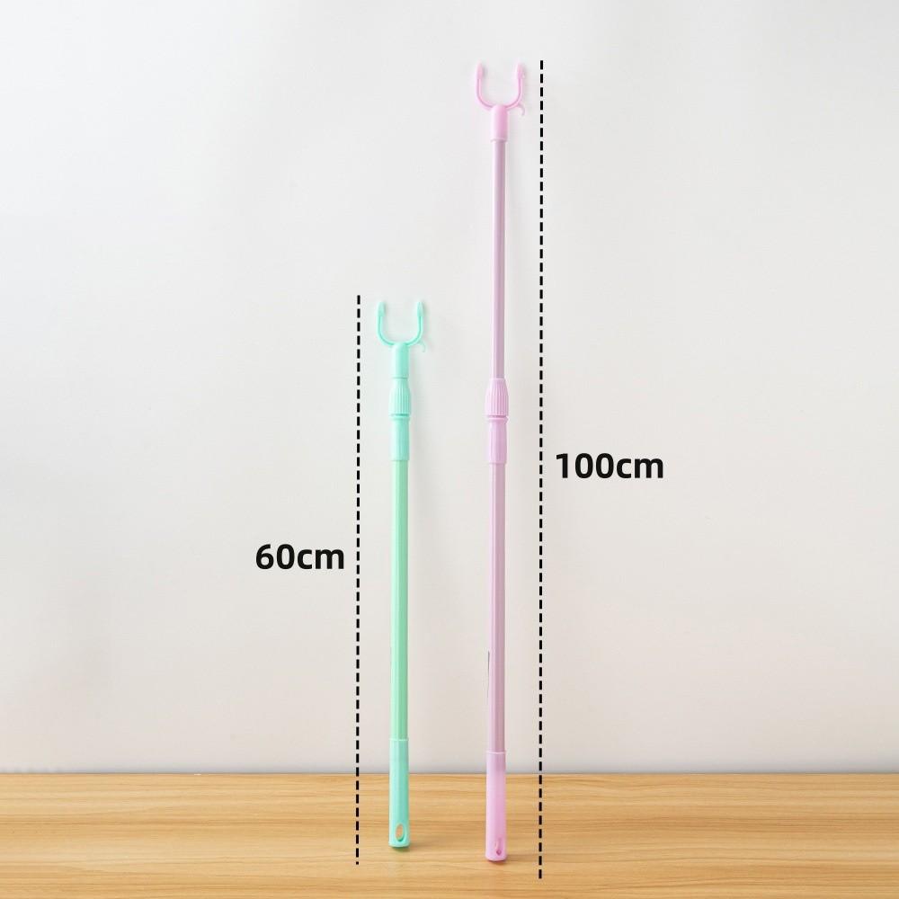 Adjustable Retractable Clothes Fork PP/Stainless Steel Heavy Duty Long Reach Closet Pole Telescopic Clothes Drying Rod