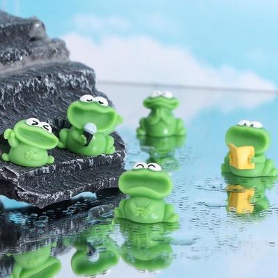 Cute Big Mouth Frogs Statue Resin Crafts Mini Frogs Ornament  Micro Landscape Ornaments