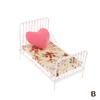 1:12 Dollhouse Mini European Iron Bed Cradle Bed Cushion Mattress Bedroom Decor