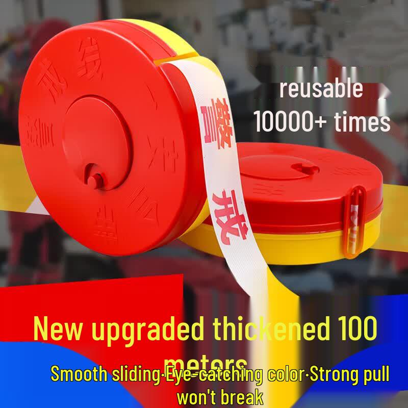 Aodelo Thickened 100m Retractable Safety Warning Tape