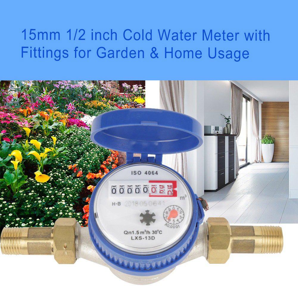 1Pcs Smart Digital Water Meter Household Mechanical Rotor Pointer Cold Water Meter 360° Adjustable Rotation Counter