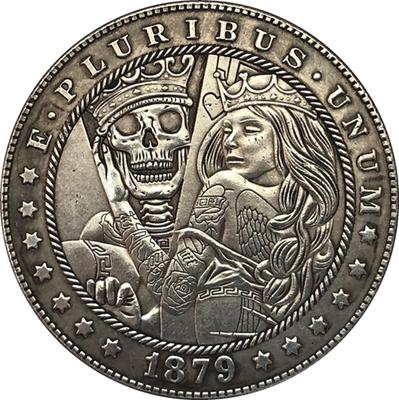 1879 EUA ESTADOS UNIDOS Caveira Beleza Hobo Níquel Comemorativa Lembranças Colecionáveis Moedas de Prata