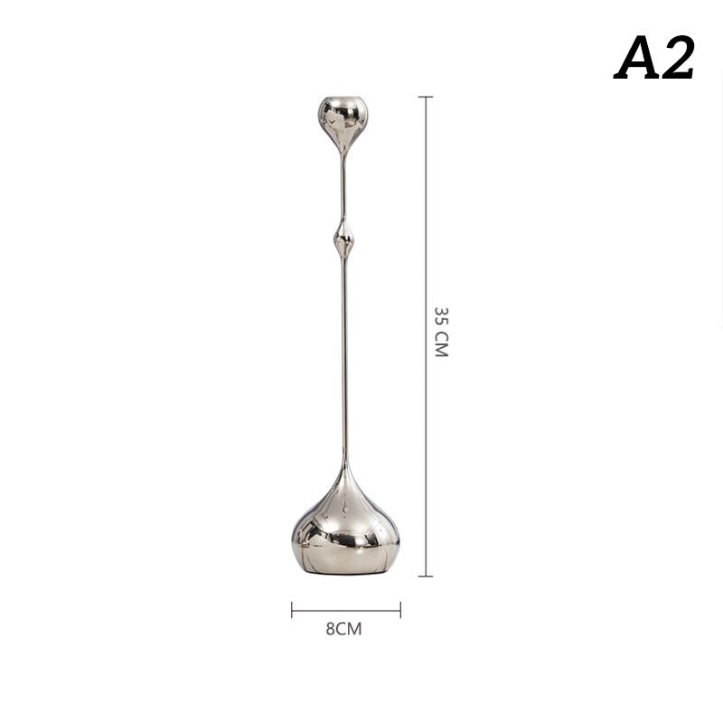 INS Water Drop Candlestick Metal Candle Holder Nordic Romantic Atmosphere Home Decorations Wedding Photography Props (NO Candle)