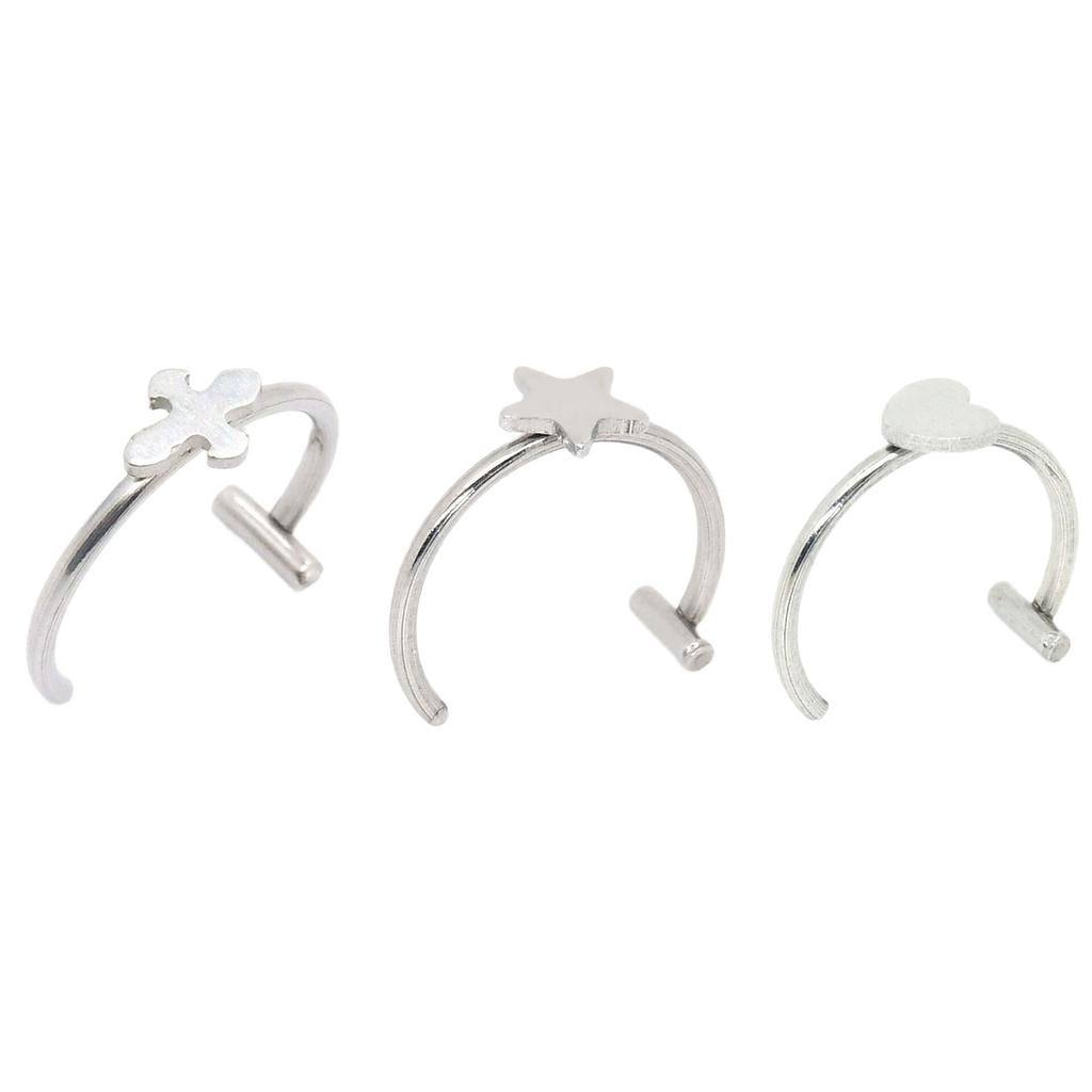 Not Piercing Lip Jewelry Punk Clip on Lip Rings Unique Body Accessory Gothic Design Stainless Steel Texture for Daily