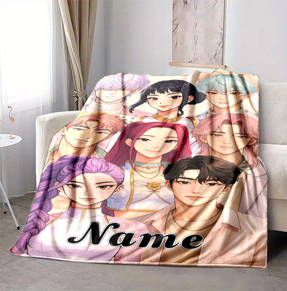 Custom Name Fantasy World Flannel Blanket Throw Blanket Soft Warm Sofa Bed Home Decor Unique Gift