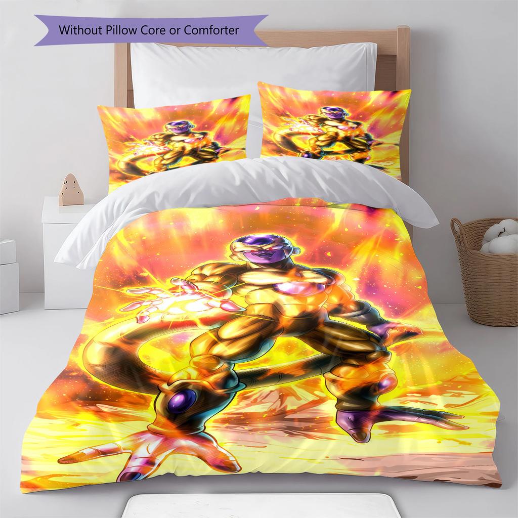 Frieza Pattern Bedding,Quilt Set Quilt Cover Pillowcase Home Birthday Gift (1 * Duvet Cover + 2 * Pillowcase, Without Core)