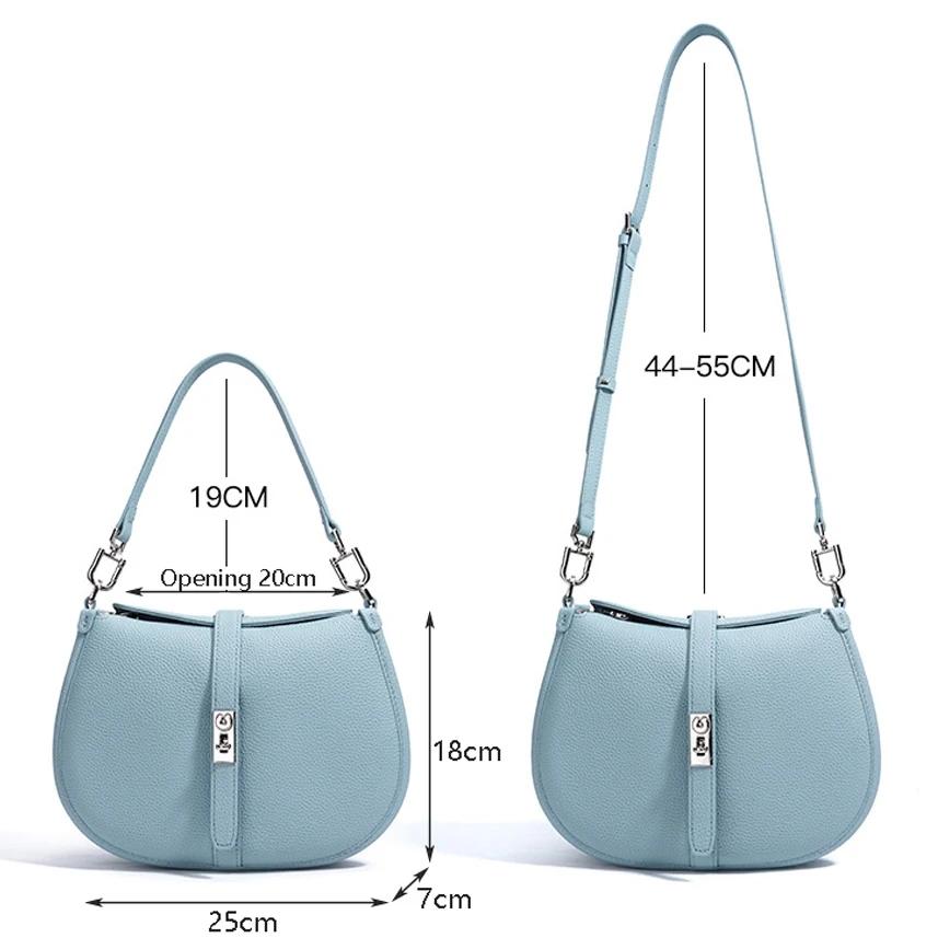 New Women's Genuine Leather Crescent Bag Niche Luxury Design Hand Shoulder Crossbody Bag Fashion Minimalist Classic Commuter Daily Use Bag