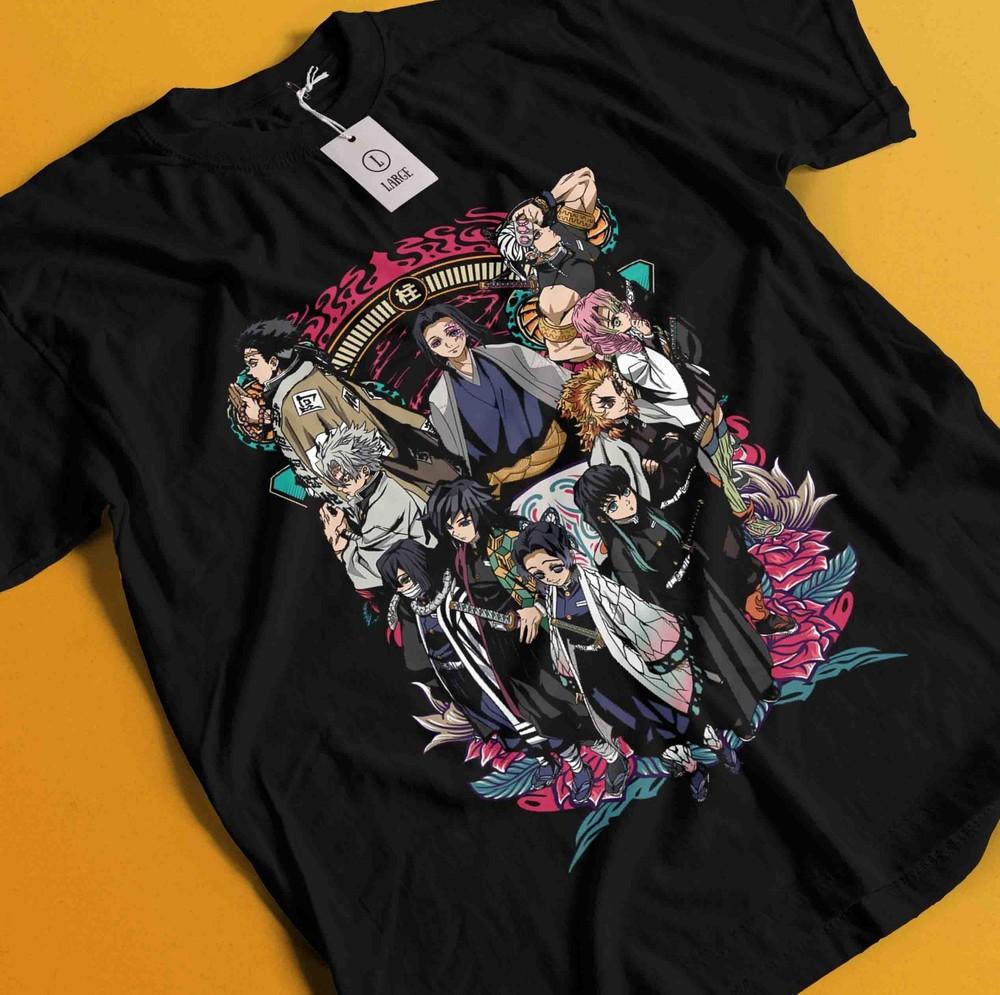 

Рубашка Истребитель демонов Футболка Тандзиро Футболка Зеницу Футболка Мудзан Дома Футболка Иноске Нэдзуко S