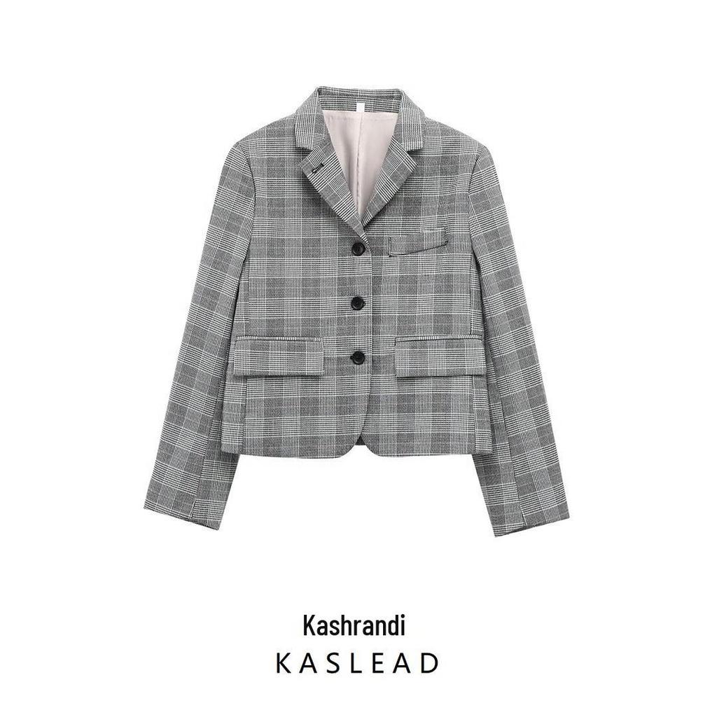 2025 Spring Women's European & American V-neck Single-breasted Casual Suit