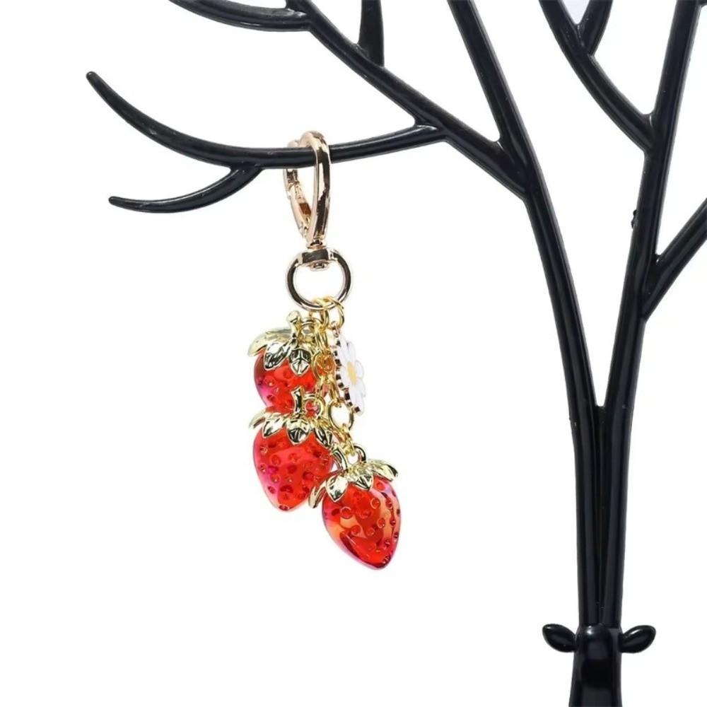 Lightweight Strawberry Bag Pendant Flower Daisy Key Chain Cute Keychain  Women
