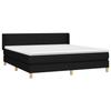 3130123 vidaXL Lit à sommier tapissier avec matelas Noir 160x200 cm Tissu