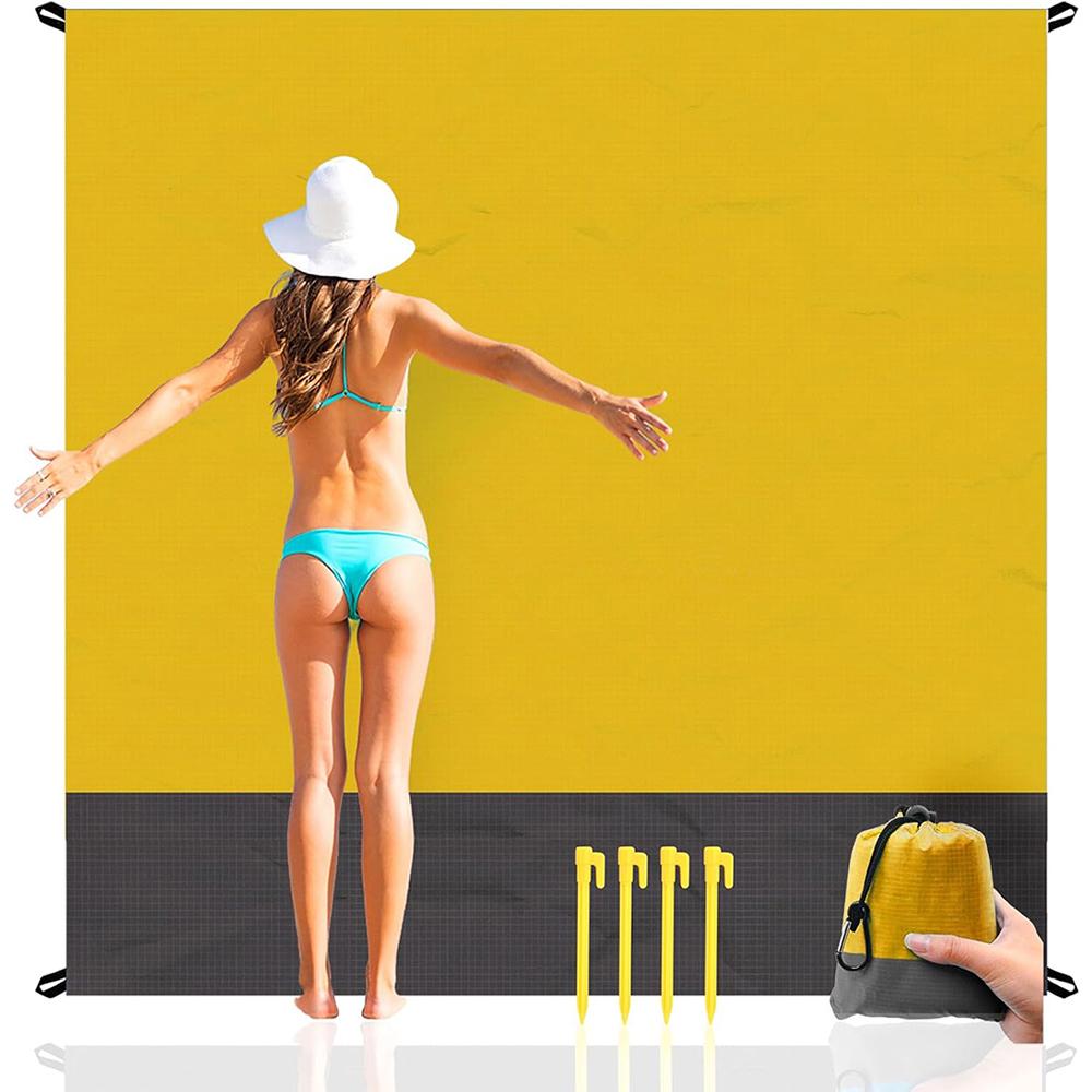 Kapesní piknik 200 x 210 cm Vodotěsná plážová podložka Deka s pískem zdarma Camping Outdoor Picknick Stan Skládací potah Povlečení