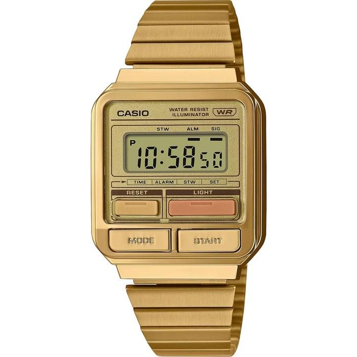 Casio Digital Watch Vintage Series A120WEG-9A Unisex Metal Band Gold (Imported) Gold A120WEG-9A