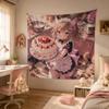 Kitty Maid Cake Baking Tapestry Sweet Anime Kitty Printing Hanging Cloth Living Room Room Decoration