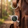 Kompassnyckelring Legering Mini Kompass Väskberlock Utomhus Camping Ryggsäcksberlock Nyckelring Present till Vandrare