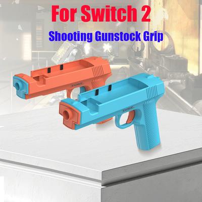 2 Stück Schießgewehrschaftgriff Spielpistolenform Handgriff für Switch 2 Spielzubehör Einfache Installation Verbessern Sie das Interaktionserlebnis
