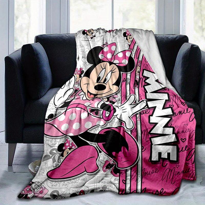 1pc. Minnie Mouse Cartoon Blanket, Seasonal Home Decor Gift, Soft Throw Blanket for Couch Bed Sofa, Pink Polka Dot Design, Suitable for All