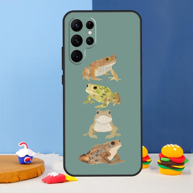 Cartoon Frogs Phone Case For Samsung Galaxy S25 Ultra S9 S10 S20 S22 S21 FE S23 Plus S24 Ultra Cover Coque