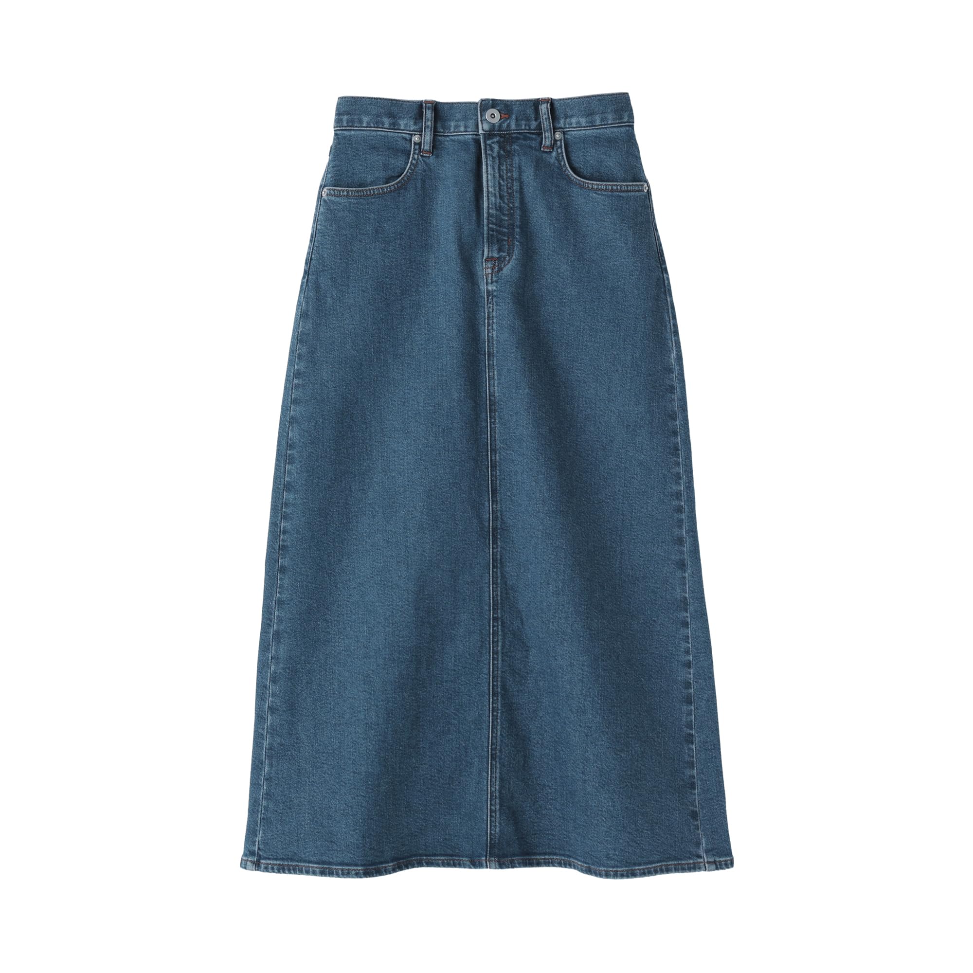 

MUJI Women s Stretch Denim A-Line Skirt, Blue, Size L, BE1Z3A5A
