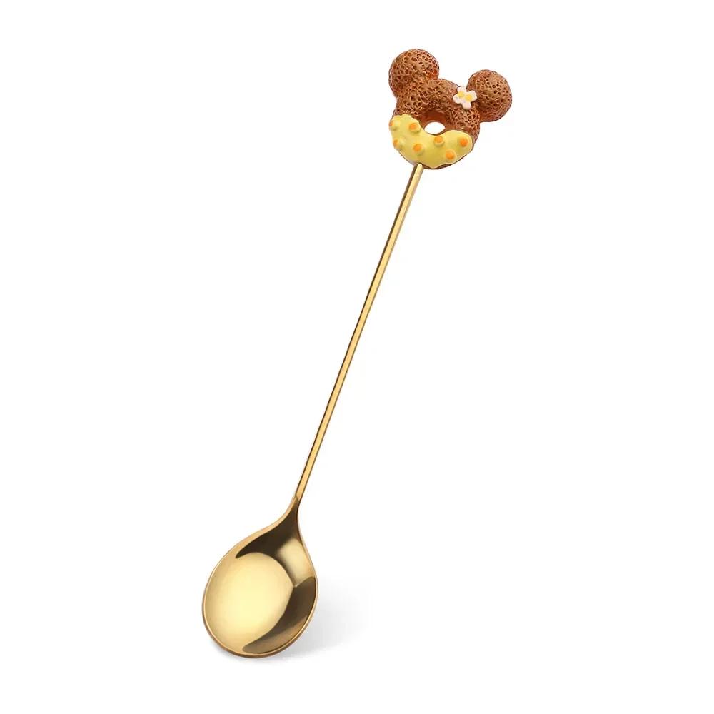 Hochwertiges Partygeschenk Edelstahl Donut Gabel Löffel Eis Kaffee Rührlöffel Abendessen Teelöffel Cartoon Besteck