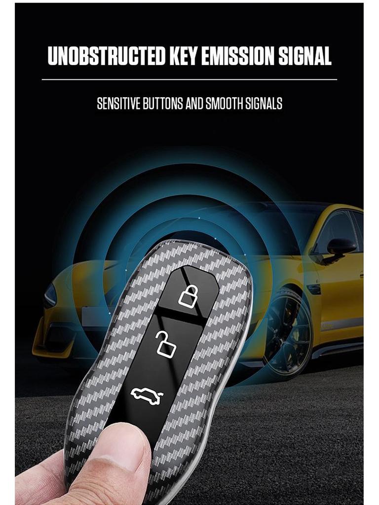 Xiaomi SU7 Ultra Second Gen Carbon Fiber Car Key Case with Card Holder & Buckle